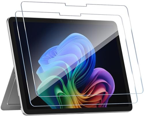 Haofun Protection Écran en Verre Trempé pour Microsoft Surface Pro 12 Pouces, 2 Pièces Film de Protection, 9H Dureté Anti Rayures, Facile à Installer, HD Clair