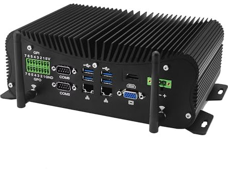 MNBOXCONET Industrial Mini-PC Lüfterloser Core i5 10310U, 6xRS232 COM DDR4 32GB RAM 1TB SSD Micro Desktop PC, WIFI5/BT4.2, 14x GPIO Small Computer Win 11 Pro, 2X i211/i210 GbE LAN