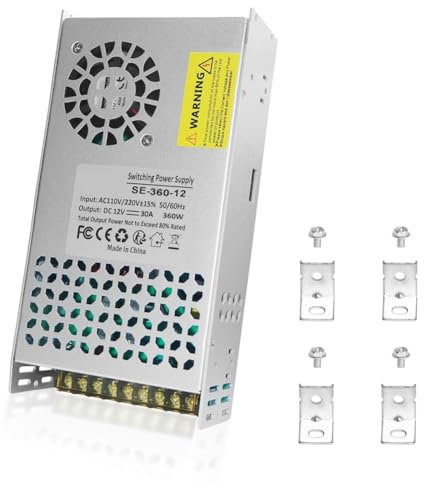 Fangxuee Convertidor de CA A CC de 12 V, 50 A, 600 W, 110 V CA A 12 V CC, Fuente de Alimentación Conmutada, Transformador, Adaptador, SMPS, Interruptor Convertidor de CA A CC.