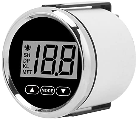 Yechiry Profondimètre Numérique 52 Mm, Sondeur, Sondeur de Largeur avec Lunette en Acier Inoxydable 316L, Verre Antibuée, étanchéité IP67, pour Yachts, Bateaux de Pêche, Bateaux et