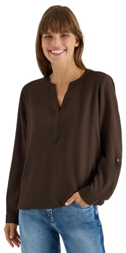 CECIL Bluse in Unifarbe Chocolate Mousse XL