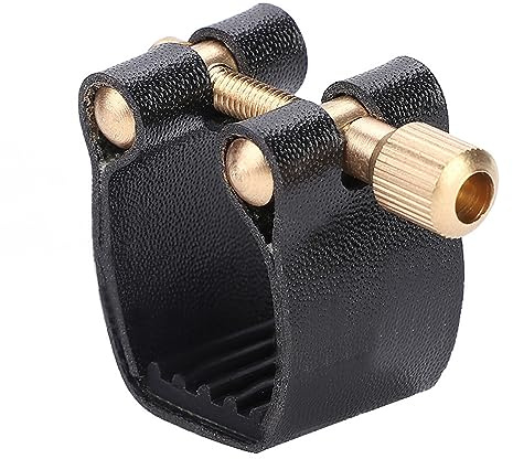 Qcwwy Tenor Sax -Ligature, Tenor -Saxophon Mundstückhuthülle mit Ligaturverschluss, Bestehend aus Premiummaterial für Saxophon Bakelit Mundstück, Großartiges Accessoire für