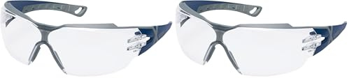 Uvex pheos cx2 Schutzbrille - Beschlagfrei & Kratzfest - Transparent/Blau-Grau (Packung mit 2)
