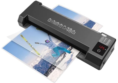 LMG Laminiergerät A3, LED Touch-Display, 40 Sekunden Aufwärmzeit, 4 Rollen, 400mm/min, Schwarz, Flüsterleise, 48x15x8 cm