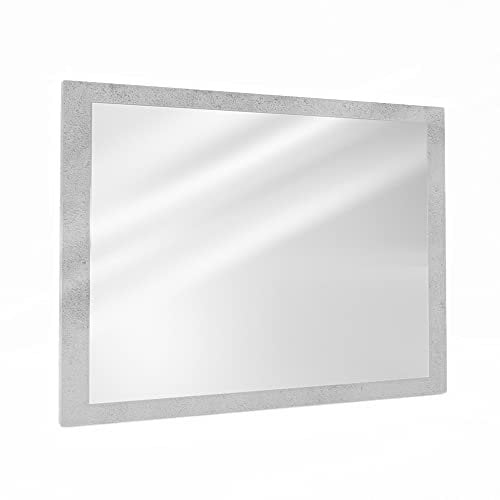 Vicco Badezimmerspiegel Kiko, Badspiegel, Beton/Weiß, 45 x 60 cm