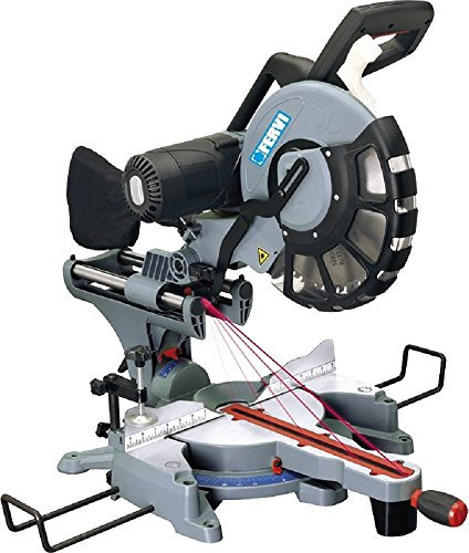 Fervi 0871 Scie à onglet radiale pour bois dotée d'un indicateur laser de la ligne de coupe Puissance 2 kW Disque Ø 305 mm
