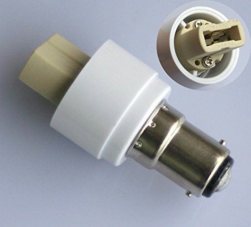 B15/B15D/BA15D to GU9 Light Bulb Socket Adapter/Converter for Halogen and LED Pin Fittings - Pack of 2