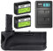 ayex Battery Grip AX-A7/A7R/A7S for Sony A7, A7R, A7S (Similar to VG-C1EM) + 2x ayex Battery NP-FW50 + USB Dual Charger