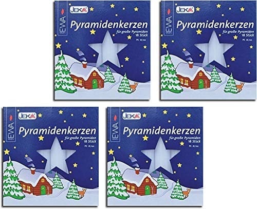 Ewa-Jeka Pyramidenkerzen 17x100 mm (72 Stück, Weiß)