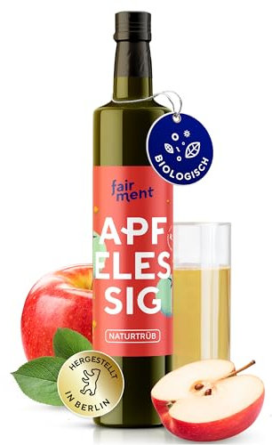 fairment Apfelessig - bio, naturtrüb, mit der Essig-Mutter, unpasteurisiert, lebendig und ungefiltert - Apple Cider Vinegar aus deutscher Produktion (500 ml (1er Pack))