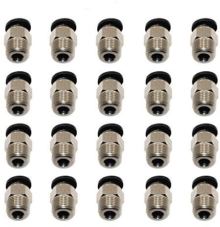 3Dman PC4-M10 Male Straight Pneumatic PTFE Tube Push In Quick Fitting Connector for E3D V6 Long Distance Bowden Extruder 3D Printers-20pcs