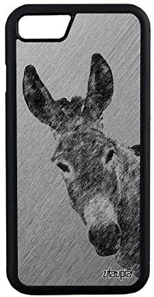 Coque Silicone pour Apple iPhone 8 ane anesse Design Animal Case Mule Telephone Portable Pas Cher Gris Mobile Dessin Animaux tetu de