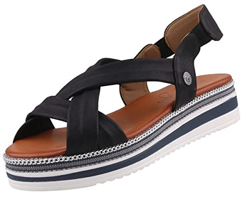 Mustang Femme 1390-801 Sandale, Noir, 40 EU