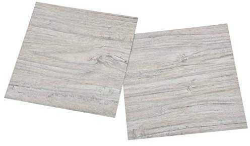 vidaXL 55x PVC-Fliesen Selbstklebend Vinyl-Fliesen Bodenbelag Vinylboden Laminat Dielen Laminatboden Fußboden Fliese Wohnzimmer 5,11m² Hellgrau