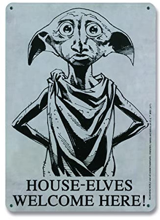 Logoshirt® Harry Potter I Dobby I House-Elves Welcome I Blechschild Retro I Magnettafel I Klein I DIN A5