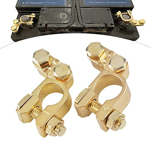 Car Battery Terminal Connectors 1 Pair, Battery Connectors For Car Battery Terminals Copper Leisure Battery Terminals Connectors Clamps Set Positive Negative for Car Boat RV Vehicles Motorcycles