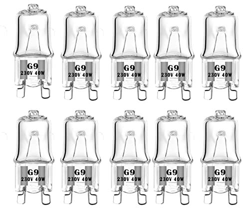 Ampoule G9 40W Dimmable Blanc Chaud, Halogène G9 Pour Four Tolérance De 500°C, G9 Ampoules Capsule Filament 450LM 230V (10 pièces)