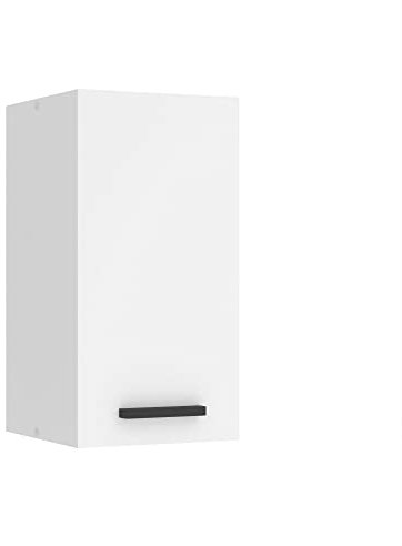 BELINI Meuble Haut Cuisine SG30 I Meubles de Cuisine - Mural, Rangements, 1 Porte I Taille: 29,6 x 30 x 58 cm I Armoire Murale avec Poignée en Métal I Couleur: Blanc Mat