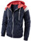 Ywenaisy Sweatjacke Herren mit Kapuze Kapuzenjacke Zip Hoodie Herren mit Reißverschlus Farbblock(08#Rot-Blau,XXL)