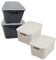 Cream & Grey Rattan Effect Baskets For Home Office Laundry Kitchen Storage Boxes (1 Basket, Cream)