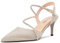 Castamere Donna Medio Spillo Tacco Heel a Punta Cinturino alla Caviglia Sandali Diamante Cristallo 6.5 CM Heels Beige Raso 42 EU