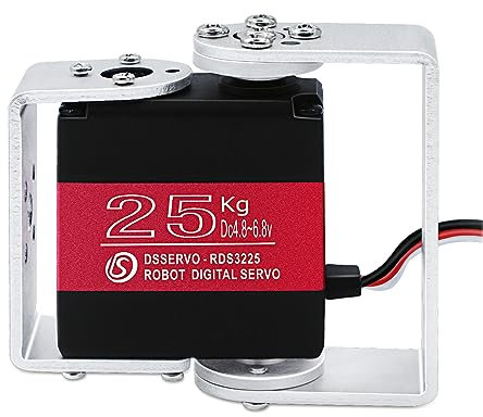 ANNIMOS 25KG Roboter Servomotor mit hohem Drehmoment Vollmetallgetriebe Digital Lenkung Servos mit Montagehalterungen