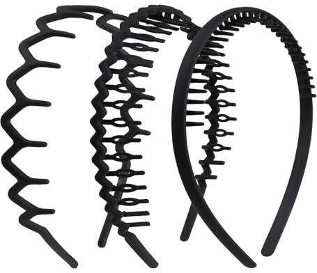 WLLHYF 3 Stück Haifischzahn-Haarkamm aus Kunststoff rutschfestes Stirnband gewellte Zähne Haarreifen modisches müheloses Haarband Haar-Accessoire für Frauen Mädchen Männer (Set 1)