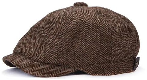 Barett Baskenmützen Für Herren Retro Hut Männer Beret Gatsby Beret Mützen Straßen Kappen Degen Achteckig Mit Kappen Hip Hop Beret Caps Dark Coffe