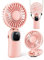 coldSky Portable Handheld Fan, 4000mAh USB Rechargeable Fan with LED Display, Handheld/Neck/Desk 3 in 1 Personal Small Fan, 90° Foldable Desk Fan with Base, 5 Speed Makeup Fan Pink