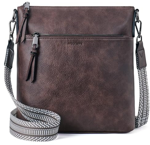 Roulens Mittel Damen Umhängetaschen, Leicht Damen Schultertasche aus Veganes Leder, Crossbody Bags für Frauen mit Verstellbar Abnehmbar Breiter Gurt