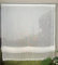 Vordesack Leinenoptik Raffrollo mit Blumen-Kante Unifarbige Raffgardine mit Klettband Wohnzimmer halbtransparent Gardinenschal Küche Weiß 1 Stück HxB 140x120cm