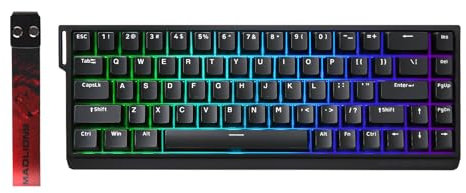 YUNZII MADLIONS MAD68 HE Rapid Trigger Wired Magnetic Mechanical Gaming Keyboard 60% Hall Effect Switches Adjustable Actuation, PBT Keycaps RGB,8K Polling Rate (Black, Magnetic Amber Pro Switch)