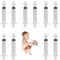 Mouche bebe, kit de 10 irrigateurs nasal 10ml, seringue nasale réutilisable, aspirateur manuel de haute qualité embout d'aspiration en silicone, pipette nettoyage lavage sinus nez bebe (10 pièces)