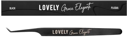LOVELY Grace Elegante Wimpernpinzette für Wimpernverlängerung 45° 7mm - Edelstahl Pinzette mit langer Spitze für Volumen 1D-10D präzise Kontrolle beim Fächern & Applizieren auf dem Band oder Hand
