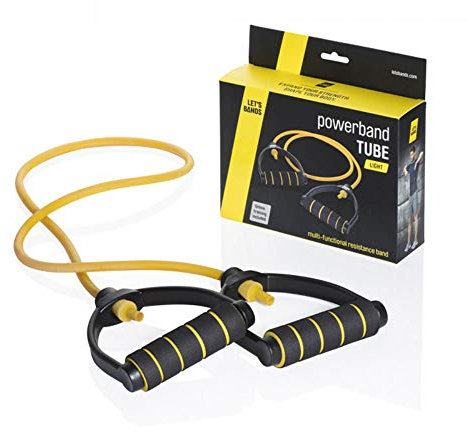 LETSBANDS Let’s Bands Powerband Tube – in 3 verschiedenen Stärken (leicht bis stark), für Ganzkörper-Workouts & Einsatz in Reha/Physio (Leicht)