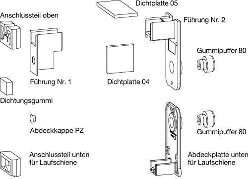 GU HS Zubehör-Beutel für Führungsschiene P1786, Laufschiene H= 5 mm, schwarz