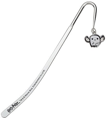 Harry Potter Lesezeichen mit Eule Hedwig Chibi Charm Anhänger 14cm versilbert