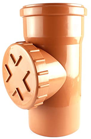 MKK - 19552-002 - KG-Reinigungsrohr DN 110-160 mit Schraubverschluss Inspektionsrohr Rohrrinne Schmutzfänger orange DN 160