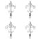 Trade Shop Traesio Set da 15 Ganci, Argento, Appendino per Quadro Forma Giglio Fiorentino con Chiodi, 44Mm