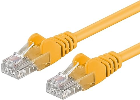 PremiumCord Netzwerkkabel, Ethernet, LAN & Patch Kabel Cat6, UTP, Schnell flexibel & Robust RJ45 Kabel 1Gbit/S, AWG 26/7, Kupferkabel 100% Cu, Gelb, 0, 5m