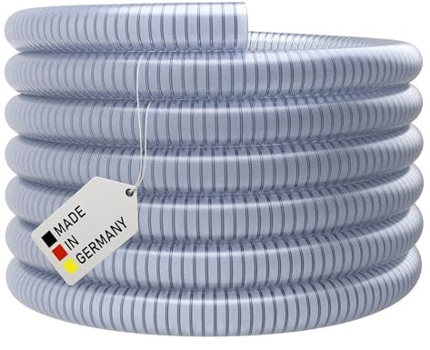 Saugschlauch 38 mm (1 1/2) *TRANSPARENT Klar Spiralschlauch Förderschlauch Pumpen Druckschlauch (15 m)