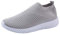 Chaussures Femme Ete Confortable Pas Cher Soldes Baskets Basses Plate Running Jogging Sport Respirant Mesh Chaussette Fille Tennis Sneakers (Gris, Numeric_40)
