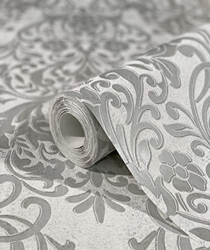 marburg Tapete Grau Ornamental für Schlafzimmer oder Wohnzimmer Vliestapete 100% Made in Germany PREMIUM QUALITÄT 10,05 x 0,53m 32602