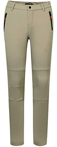 Camii Mia Damen Winter Wanderhose Outdoorhose Fleece Gefüttert Thermohose Warm Winddicht Wasserdicht (Kahki, 34W / 30L)