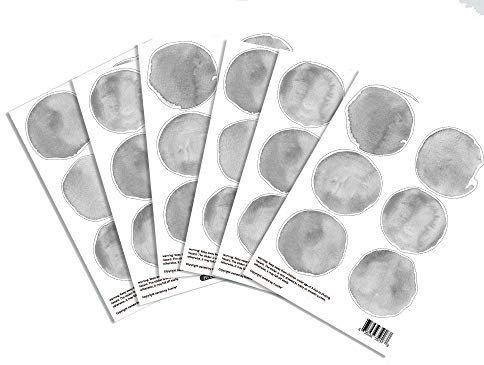 Wandsticker für Kinderzimmer, 6 cm, gepunktet, Grau mit 36 Punkten