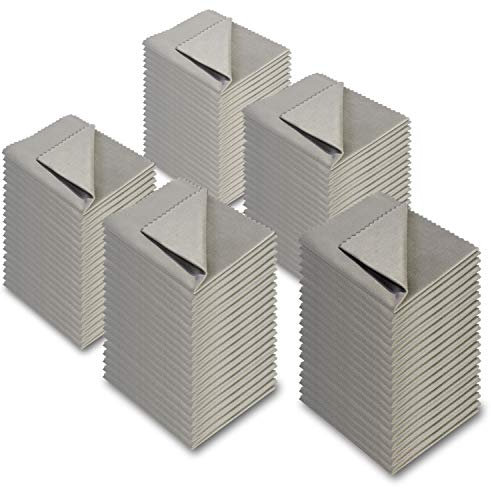 AAwipes Brillenreinigungstuch, Brillentücher, 100 Stück, für Brillen, Objektive, Handys, Bildschirme, Kamera, Besteck und andere empfindliche Oberflächen (14 x 14 cm, hellgrau)
