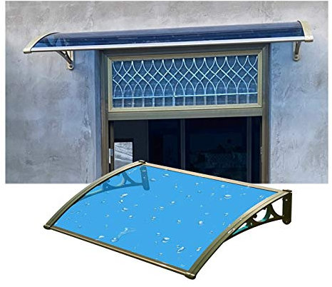 BGSFF Auvent de fenêtre d'auvent de Porte, couverture de Neige de pluie translucide en Polycarbonate, abri de Protection Solaire de Patio, Support en Aluminium, évolutif, personnalisé (l