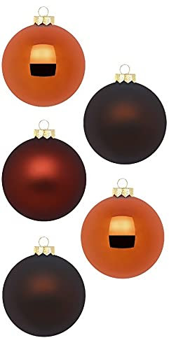 Weihnachtsbaumkugeln-Inge Glas-Braun Mix-Shiny Chestnut-6cm-20 Stück