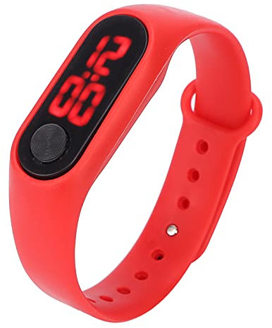 Brrnoo Intelligente Armbanduhr - Wasserdicht LED Display Fitness Tracker Herzfrequenz Schlafmonitor IP67 Rot