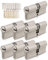 GERCAR Pro 7x Schließzylinder 35/35 gleichschließend Set 7 Profilzylinder inkl. 35 Schlüssel - 70 mm Türschloss Zylinderschloss 7er Zylinder - Länge: 70mm, A:35 B:35 - Messing matt massiv